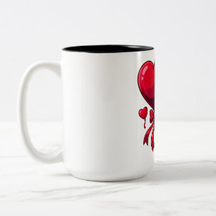Heartbound Monkey Valentine Two-Tone Coffee Mug