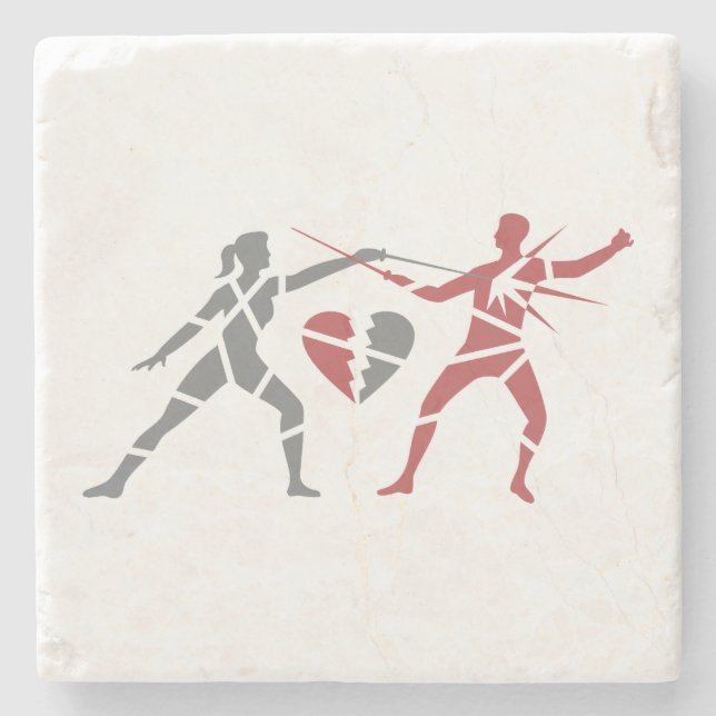 Heartbreaker Fencing Duel Stone Coaster (Front)