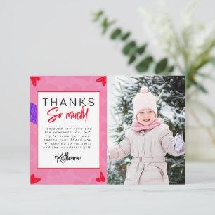 Heartbreaker Kids Photo Birthday Party Thank You Card