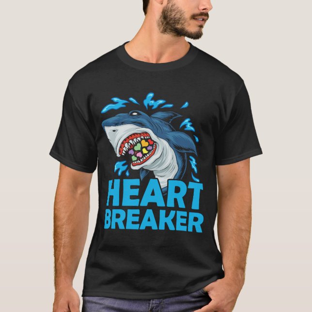 Heartbreaker Shark Anti Valentine's Day Solo Celeb T-Shirt (Front)