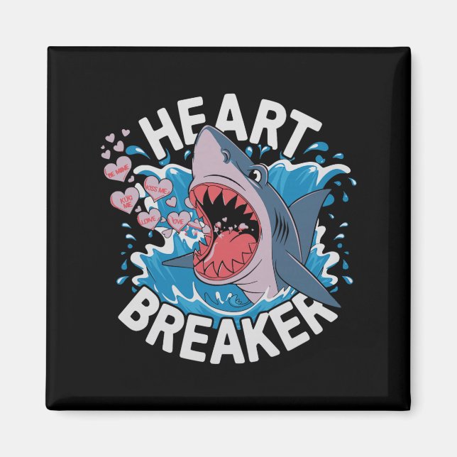 Heartbreaker Shark Cute Funny Love Design For Vale Magnet (Front)