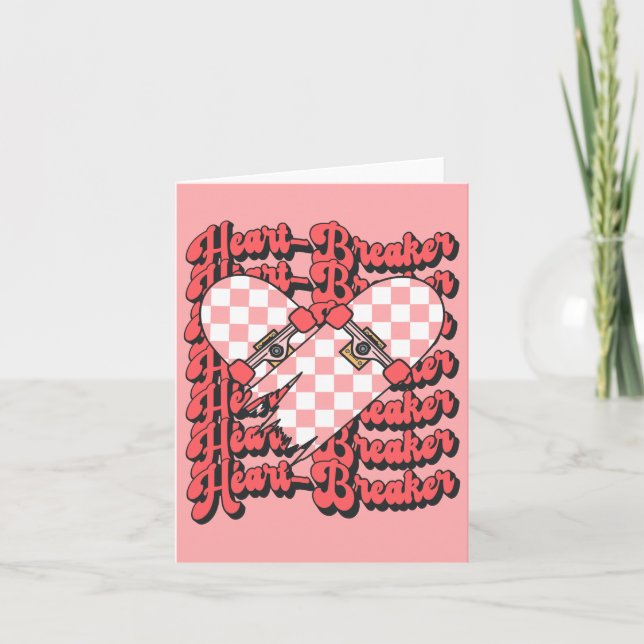 Heartbreaker skateboard, valentine's Day   Thank You Card (Front)