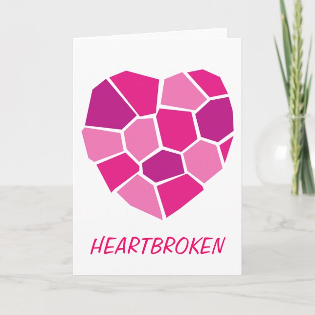 Heartbroken Valentine card with broken heart image (Front)