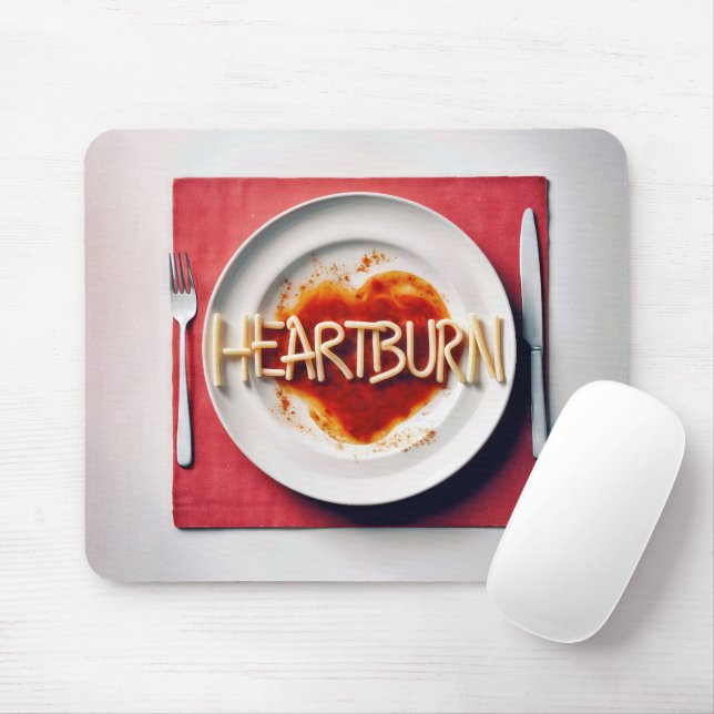 Heartburn Spaghetti Dinner Mouse Pad (With Mouse)