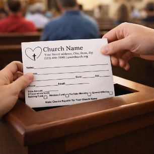 HeartCross2 Church Tithe Offering Collection Envelope