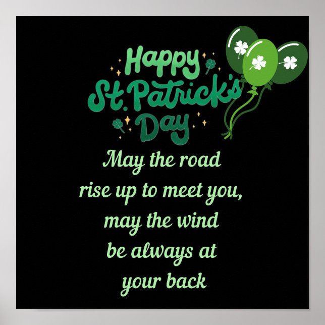 Heartfelt An Irish Blessing for a Happy Journey Poster (Front)