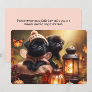 Heartfelt Autumn Pug Greeting Card