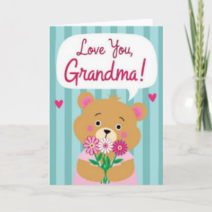 Heartfelt Bear Grandma Love Card