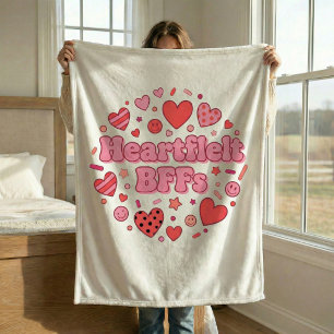 Heartfelt BFFs Best Friend Friendship Cosy Blanket