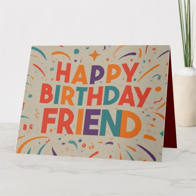 Heartfelt Birthday Greeting for Friends Card (Front)
