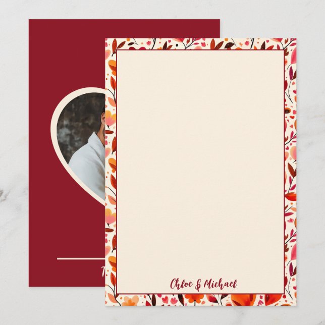 Heartfelt Blooms Flat Thank You Card (Front/Back)