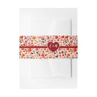 Heartfelt Blooms Wedding Invitation Belly Band