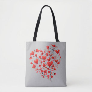 "Heartfelt Blossoms" Customisable Monogram Tote Bag