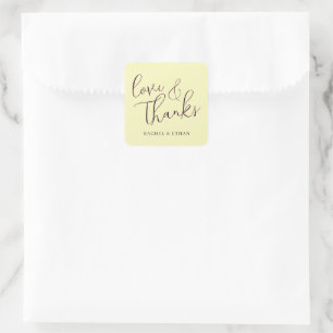 Heartfelt Burgundy Calligraphy Square Sticker