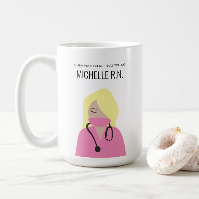 Heartfelt Care: Customisable Nurse Gratitude Mug (With Donut)