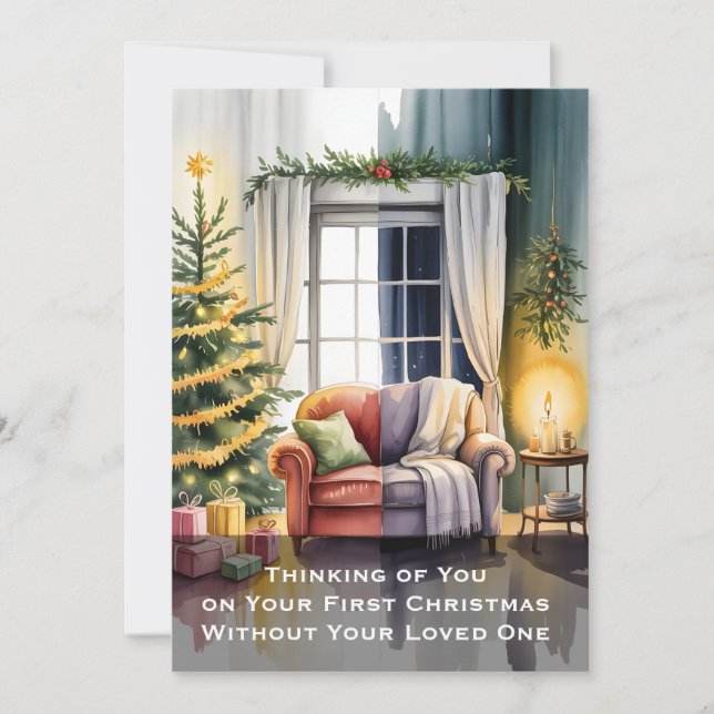 Heartfelt Christmas Scene With Winter Contrast Holiday Card (Front)