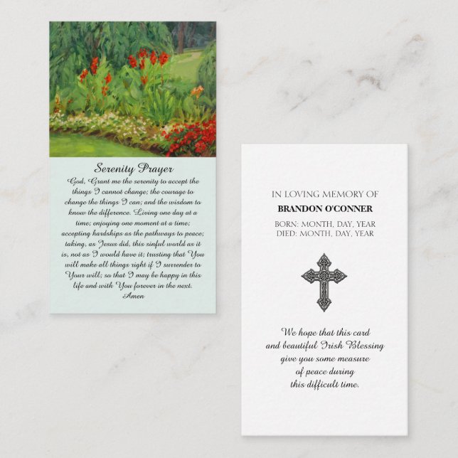 Heartfelt Condolences Celebration of Life Card (Front/Back)