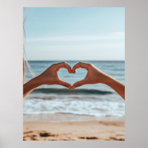 Heartfelt Connection by the Beach Poster