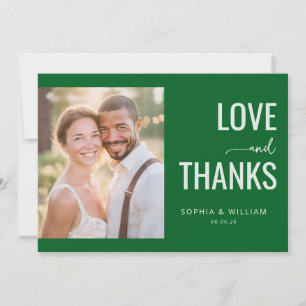 Heartfelt Dark Green Photo Collage Thank You Card