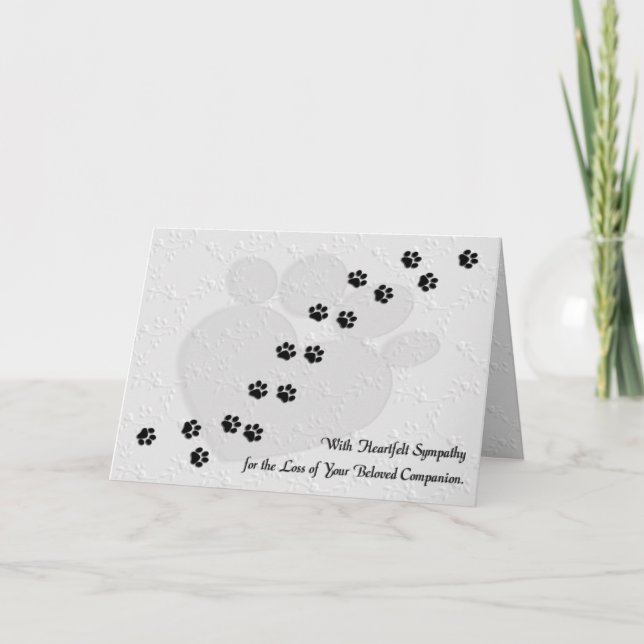 Heartfelt Dog or Cat Pet Sympathy Card (Front)