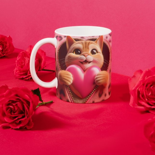 Heartfelt Elegance: Custom Valentine's Day Two-Tone Coffee Mug (Creator Uploaded)