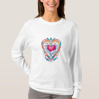 Heartfelt Elegance: Women's Graphic T-Shirt