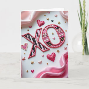 Heartfelt Embroidered Xo Card