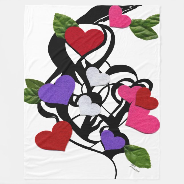 "Heartfelt" Fleece blanket, large (Front)