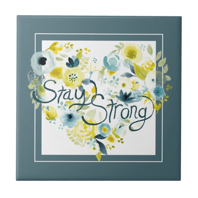 Heartfelt Floral I Ceramic Tile (Front)