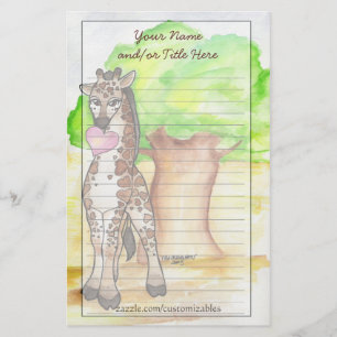 Heartfelt Giraffe Stationery