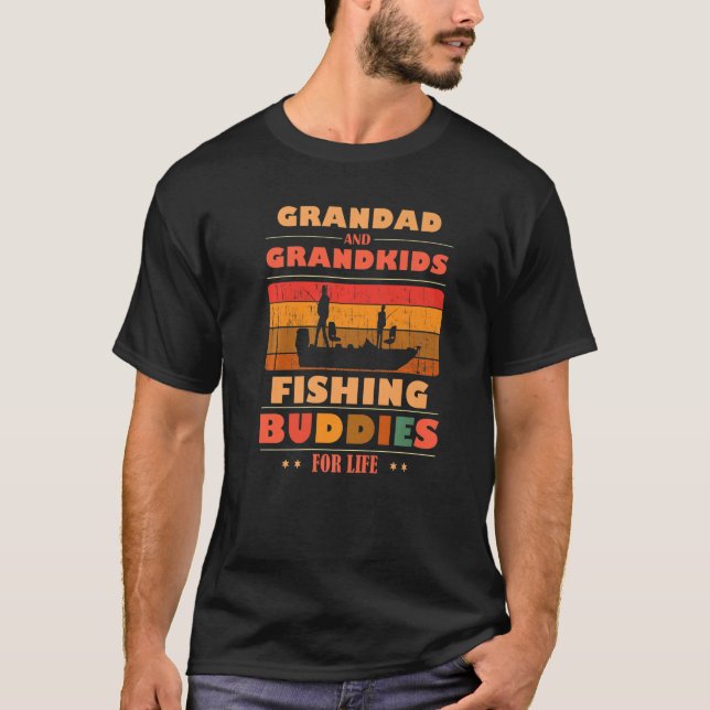Heartfelt Grandad Grandkids Buddies For Life Fishi T-Shirt (Front)