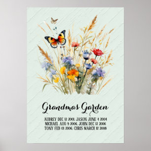 Heartfelt Grandma Garden Grandchildren Poster