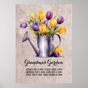 Heartfelt Grandma Garden Grandchildren Poster