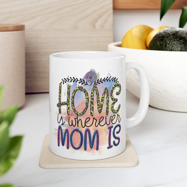 Heartfelt Hearth - Home Is Wherever Mum Is Mug (Home is whereever mom is - Mothers day Gift Mug)