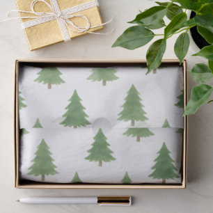 Heartfelt Holiday Christmas Watercolor Trees Photo Tissue Paper