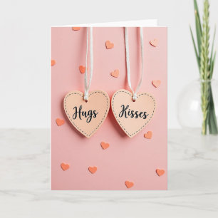 Heartfelt Hugs Kisses Peach Card