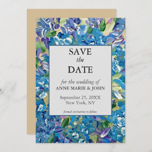 Heartfelt Hydrangea QR Code Wedding Save The Date