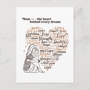 Heartfelt Inspirational Mom Quote Typography Postcard