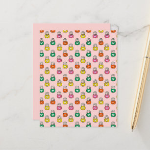 Heartfelt Locks Pattern Flat Paper Sheet II
