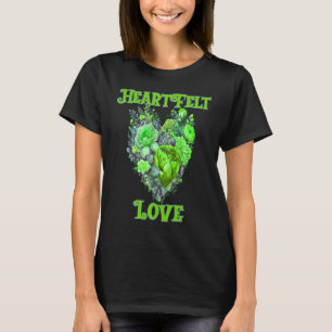 HEARTFELT LOVE FLORAL HEART GREEN T-Shirt