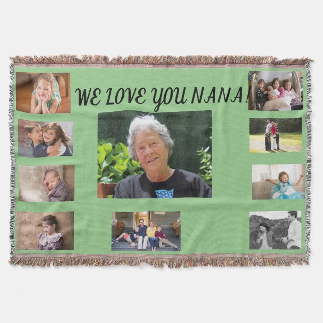 Heartfelt Love for Nana Throw Blanket (Front)