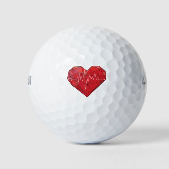 Heartfelt Love Golf Ball: Symbol of Passion on the Golf Balls (Front)