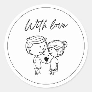 Heartfelt Love Round Sticker