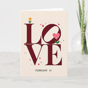 Heartfelt Love Typography Card