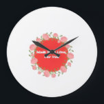 Heartfelt - Made with Love for You” Wall Clock<br><div class="desc">Add charm and warmth to any room with this “Made with Love for You” Wall Clock. A perfect mix of function and sentiment, this timepiece makes a sweet accent for kitchens, living rooms, or bedrooms. Its heartfelt design also makes it a thoughtful gift for loved ones, anniversaries, weddings, or housewarmings....</div>