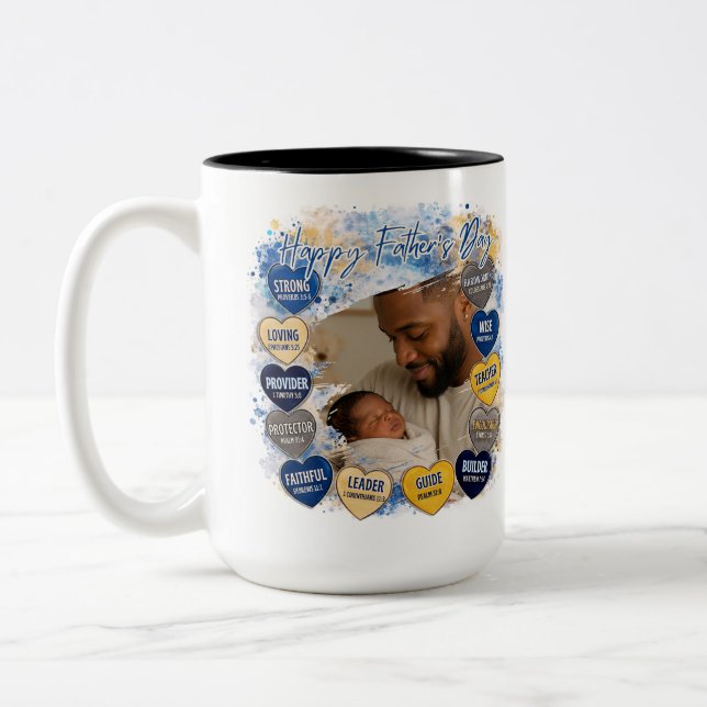 Heartfelt Message Father Day Two-Tone Coffee Mug (Left)