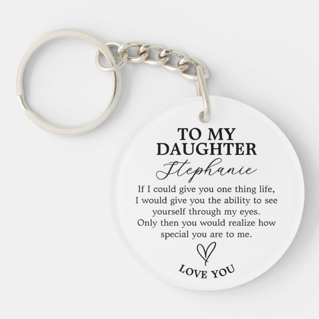 Heartfelt Message to Daughter Key Ring (Front)