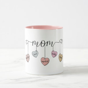 Heartfelt Mom Heart Charm: Mother's Day & Birthday Mug