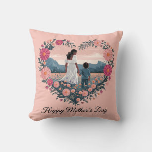 Heartfelt Mother's Day Design: Mom and Child  Cushion