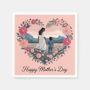 Heartfelt Mother's Day Design: Mom and Child  Napkin
